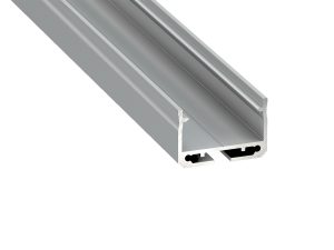 Profil de aluminiu SILEDA pentru benzile LED - Argintiu anodizat - 1m