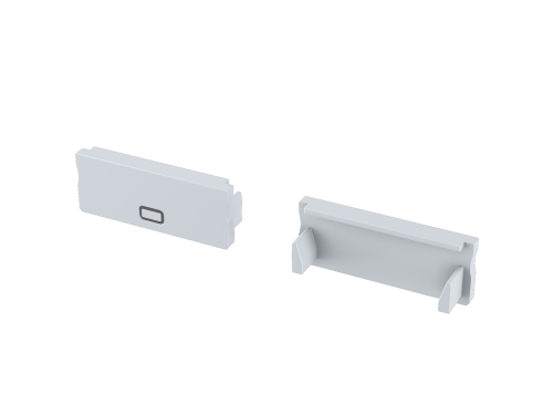 Obturator pentru profil DUAL cu orificiul trasat - Alb