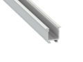 Profil de aluminiu W pentru benzile LED - Argintiu brut - 2m