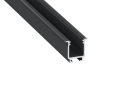 Profil de aluminiu W pentru benzile LED - Negru - 1m