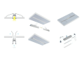 Profil de aluminiu W pentru benzile LED - Argintiu anodizat - 2m