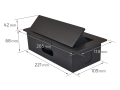 Priza încastrată în blatul biroului cu 3x prize 230V Multibox 1 - Negru