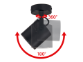 Corp de iluminat cu halogen montat pe zid de perete și tavan LED Abi x1 - Negru