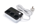 Prelungitor bară 2m - 3 x prize de alimentare 230V + 6 x USB - Gri