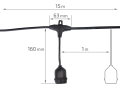 Ghirlanda luminoasă pentru grădină - lămpi de grădină 15m 15xE27