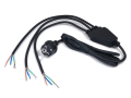 Fișa cu cablu de alimentare cu împământare, splitter 1/3 3x0.75mm 2m - Negru