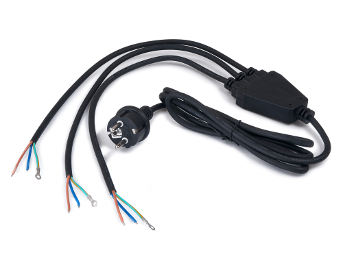 Fișa cu cablu de alimentare cu împământare, splitter 1/3 3x0.75mm 2m - Negru