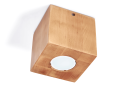 Corp de iluminat cu halogen montat pe zid LED QUAD 1 PĂTRAT - LEMN