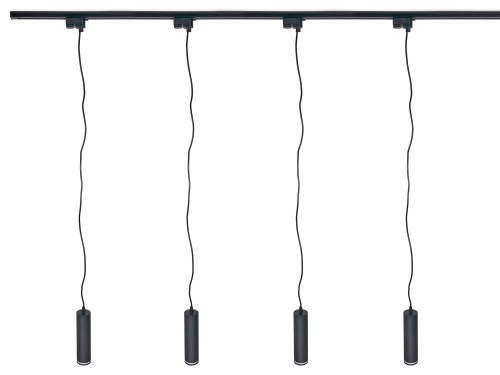 Set Steka Ring lampă de șină LED GU10 x4 + șină conductor 2m - Negru