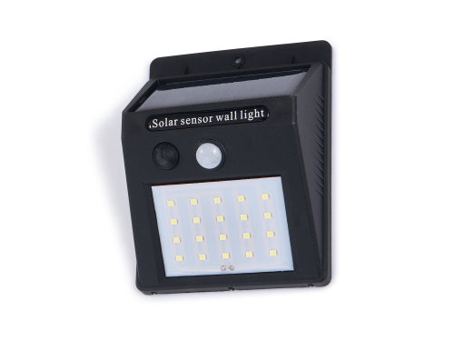 Lampa solară - Aplică de perete LED 3W cu senzor de mișcare și amurg – Alb rece (6000K)