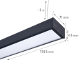 Lampă tavan suspendată LED Linea 40W - Negru - Alb neutru (4500K)
