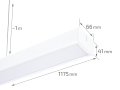 Lampă tavan suspendată LED Linea 40W - Alb - Alb neutru (4500K)