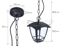 Lampa de fațadă - aplica de grădină - corp de iluminat exterior E27 LED Niko - Atârnată - Neagră