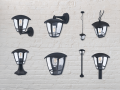 Lampa de fațadă - aplica de grădină - corp de iluminat exterior E27 LED Niko - Atârnată - Neagră