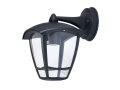 Lampa de fațadă - aplica de grădină - corp de iluminat exterior E27 LED Niko - Montare pe perete în jos - Neagră