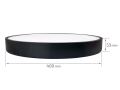 Panou LED rotund montat pe zid LED Big 48W - Negru - Alb neutru (4500K)