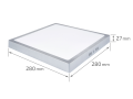 Panou LED pătrat montat pe zid Classic 24W - Argintiu - Alb neutru (4500K)
