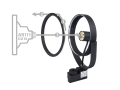 Setul Steka Leon lampă pe șină LED AR111 GU10 x4 + șină de cablu 2m - Negru