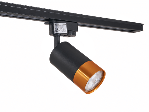  Carcasă de tip reflector pentru șină GU10 LED Steka Klemens - Neagră-Aurie 
