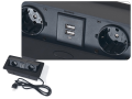 Priza încastrată în blatul biroului cu 2 prize și 2x USB 2.1 Multibox 2 - pentru benzi LED - Neagră