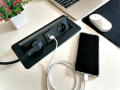 Priza încastrată în blatul biroului cu 2 prize și 2x USB 2.1 Multibox 2 - pentru benzi LED - Neagră