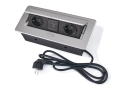 Priza încastrată în blatul biroului cu 2 prize și 2x USB 2.1 Multibox 2 - Argint