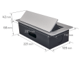 Priza încastrată în blatul biroului cu 2 prize și 2x USB 2.1 Multibox 2 - Argint