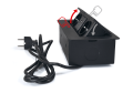 Priza încastrată în blatul biroului cu 2 prize și 2x USB 2.1 Multibox 2 - pentru benzi LED - Neagră