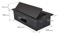Priza încastrată în blatul biroului cu 2 prize și 2x USB 2.1 Multibox 2 - pentru benzi LED - Neagră