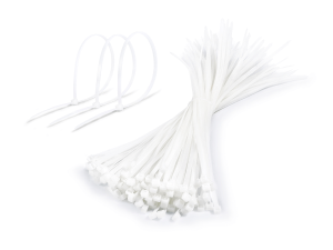 Opaskă de cablu de tip zacisk 4.6x350mm - Albă - 100 buc