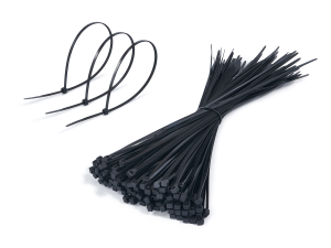 Colier de prindere pentru cablu 3.6x300mm - Negru - 100buc