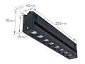 Set Steka Linda 12W 30cm 4000K lampă pe șină LED x2 + cale de rulare 1.5m - Negru