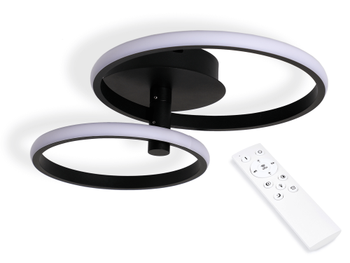 Lampă de tavan - perete LED Toronto 40W Negru - Multialb (3000-6000K) + telecomandă