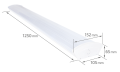 Set: 1x Corp cu abajur 2x120cm + 2x Tub LED 18W - Alb neutru (4500K)
