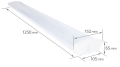 Corp de iluminat cu abajur pentru tuburi LED T8 - 2x120cm