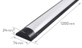 Panou montat pe zid LED Slim 36W 1.2m - Negru - Alb neutru (4500K)
