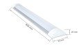 Panou montat pe zid LED Slim 18W 0.6m - Argintiu - Alb cald (3000K)