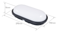 Lampă de canal IP65 LED Torton Oval 20W Negru - Alb neutru (4000K)