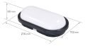 Lampă de canal IP65 LED Torton Oval 15W Negru - Alb neutru (4000K)