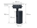 Set Steka Ductus Lampă pe șină LED GU10 x3 + șină-cablu 1.5m - Negru