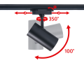Set Steka Ductus Lampă pe șină LED GU10 x3 + șină-cablu 1.5m - Negru