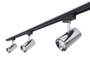 Set Ductus Chrom cu lampă pe șină LED GU10 x3 + șină-cablu de 1,5m - Negru