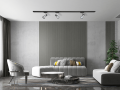 Set Ductus Chrom cu lampă pe șină LED GU10 x3 + șină-cablu de 1,5m - Negru