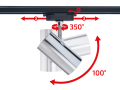 Set Ductus Chrom cu lampă pe șină LED GU10 x3 + șină-cablu de 1,5m - Negru