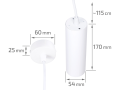 Lampa de tavan suspendată din seria Modern & Scandi: Karadon 5.6X17cm GU10 - Albă