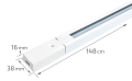 Set Steka Lite lampă pe șină LED GU10 x3 + șină de cablu 1.5m - Albă