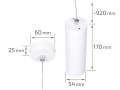 Lampă tavan suspendată din seria Moderne & Scandi: Agi L 5.5x17cm GU10 – Alb