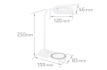 Lampa de birou pentru desenator cu încărcătorul cu inducție încastrat LED PDL1930W – Albă – Multialb (3700-4200K)