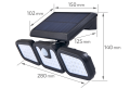 Reflector cu senzor de mișcare - Halogen LED Solar 15W - Negru - Alb rece (6000K)