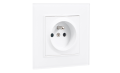 Set: 1x Priză electrică de sticlă Bianka 230V 16A + ramă de sticlă - Alb